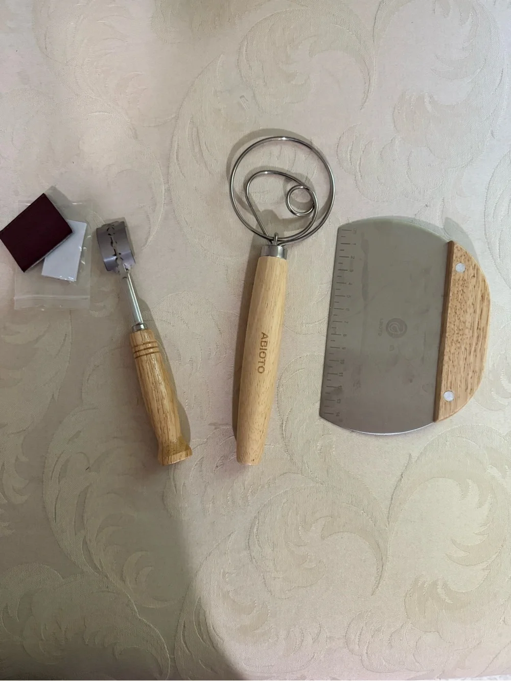 ABIOTO Sourdough Bread Making Tool Set Dough Whisk Lame Scraper Bakers Kit
